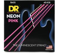 DR Strings NEON 45-105 Jeu de Cordes pour Guitare Basse Rose