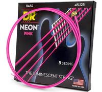 DR Strings NEON 45-125 Jeu de Cordes pour Guitare Basse Rose