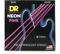 DR Strings Jeu de cordes pour guitare basse NEON 45-125 Rose