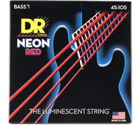 DR Strings - Jeu de cordes pour guitare basse NRB-45 Hi-Def Neon Rouge Medium 45-105