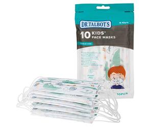 Dr.Talbot’s Masque pour enfants 4-12ans - avec filtration 3 couches et pince nasale pliage facile - 10 pieces -modèles aléatoire