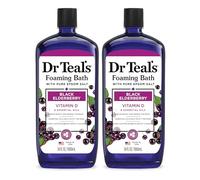 Dr Teal's Bath Foaming Bath with Pure Epsom Salt, Black Elderberry with Vitamin D, 34 oz (Pack of 2)