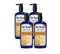 Dr. Teal's Glow & Radiance Lot de 4 gels douche à la vitamine C et aux huiles essentielles d'agrumes 680 ml