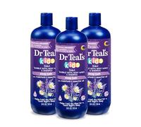 Dr Teal's Kids Bubble Bath, shampoing et shampoing pour le corps 3 en 1, Sleep Blend avec mélatonine, lavande et huile essentielle de camomile, 20 ml (lot de 3)