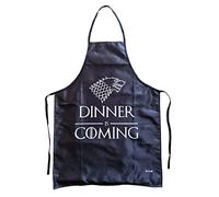 Dr. Troll Tablier Fan Art Humoristique Stark et Phrase Dinner is Coming Couleur Noir et Blanc, Noir, Taille Unique