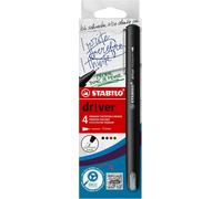 Dr!Ver F - Stylo Feutre Pointe Fine - Etui Carton X 4 Feutre Fins - Pointe 0,4 Mm - Noir, Bleu, Rouge, Vert