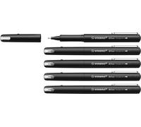 Dr!Ver F - Stylo Feutre Pointe Fine - Lot X 5 Feutres Fins - Pointe 0,4 Mm - Noir