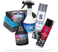 Dr. Wack S100 Kit de nettoyage et d'entretien pour moto, nettoyant rapide 0,5 l, spray chaîne blanche 0,4 l, rafraîchissement des couleurs 0,3 l, cire spray haut de gamme A1 0,5 l + 3 chiffons en
