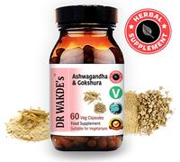 DR WAKDE'S Ashwagandha & Gokshura Capsules | 60 Vegi Caps | Supplément ayurvédique | Végétalien | 100% Herbes | Réduction de quantité | Expédition le jour même