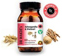 DR WAKDE'S Ashwagandha & Shatavari Capsules | 60 Vegi Caps | Supplément ayurvédique | Végétalien | 100% Herbes | Réduction de quantité | Expédition le jour même