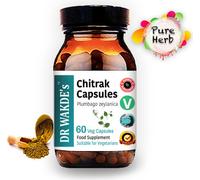 DR WAKDE'S Chitrak Capsules (Plumbago zeylanica) | 60 Vegi Caps | Supplément ayurvédique | Végétalien | 100% Herbes | Rabais de quantité | Expédition le jour même