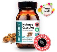 DR WAKDE'S Nutmeg Seed Capsules (Myristica fragrans) | 60 Vegi Caps|Supplément ayurvédique | Vegan|100% d'herbes|Réductions de quantité|Expédition le jour même