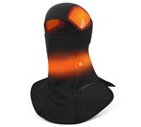 Dr.warm Cagoule chauffante, masque de ski coupe-vent pour homme et femme, 3 | Masque intégral d'hiver, avec trou pour lunettes, batterie rechargeable, haute élasticité, respirant, pour ski, cyclisme
