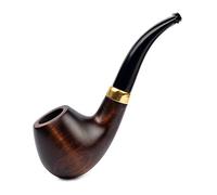 Dr. Watson - Pipe à tabac, Forme classique Dublin cintrée, Fabriquée en bois d'érable, Compatible avec filtre 9mm (Marron)