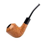 Dr. Watson - Pipe à tabac, forme courbée Dublin classique, fabriquée à la main en bruyère, compatible avec filtre 9 mm (Doré)