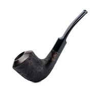 Dr. Watson - Pipe à tabac, forme courbée Dublin classique, fabriquée à la main en bruyère, compatible avec filtre 9 mm (Noir)