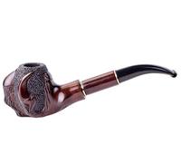 Dr. Watson - Pipe à tabac, Série de collection, Sculptée à la main en bois de poirier, Compatible avec filtre 9mm (Petite Griffe)