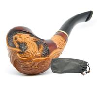 Dr. Watson - Pipe en bois pour tabac, Série de collection, Sculptée à la main, Compatible avec filtre 9mm (Dragon)