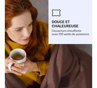 Dr. Watson XL Couverture électrique 3 niveaux de puissance lavable 200x180cm micro-pelucheux