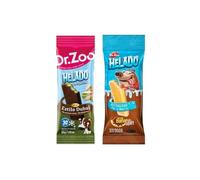 Dr. Zoo Crème glacée pour chiens | Plusieurs saveurs : crème, banane, style Dubai sans sucre et saucisse et fromage | Divers mélanges (24 x 50 g, 12 x Dubai 12 x banane)