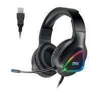 DR1TECH GrayEagle Casque Professionnel Gamer LED RGB Pour PC Avec Câble USB Et Micro | 7.1 Surround Sound NEW GEN | Over Ear Headphones Driver 50mm [IMMERSION TOTALE]