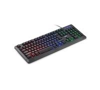 DR1TECH Pum Clavier Gamer Ergonomique Et Rétro-Éclairé pour PC - 104 Boutons avec 6-Key Rollover - Gaming Clavier USB Filaire Et Arc-en-Ciel (QWERTY US-International)
