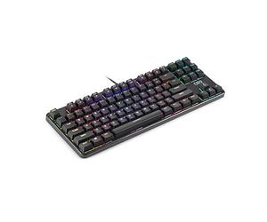 DR1TECH Raven+ Clavier Gamer Mécanique RGB pour PC [20M Clicks] 87 Boutons Technologie Anti-Ghosting - Gaming Clavier USB Filaire Et Ergonomique (QWERTY US-International)