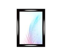 DR35 Cadre photo 68 x 99 cm (noir brillant), cadre en bois MDF de 35 mm de large, avec vitre en verre acrylique antireflet, dos solide et crochets de suspension