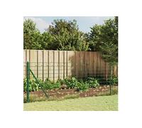 vidaXL Clôture en Treillis Métallique avec Bride, Panneau de Clôture Décoratif, Barrière de Protection Jardin Patio Extérieur, Vert 1,1x10 m