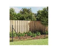 Vidaxl Clôture En Treillis Métallique Et Ancrage Anthracite 0,8x25 M