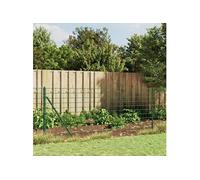 vidaXL Clôture en treillis métallique et piquet d'ancrage vert 1,1x25m