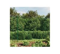 vidaXL Clôture en treillis métallique et piquet d'ancrage vert 1,4x25m