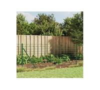 vidaXL Clôture en treillis métallique – Panneau décoratif avec piquet d'ancrage vert 1x10 m