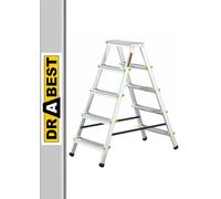 DRABEST Échelle 2X 5 Marches Escabeau Double Face Pliable Échelle en Aluminium Pieds Antidérapants Charge Max 150 kg