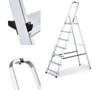 Drabest | échelle - 7 marches, charge max. 125kg - échelle en aluminium, échelle pliante, pieds antidérapants, escabeau, échelle