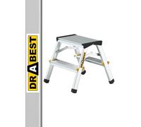 Drabest Échelle Ménagère Double en Aluminium 2x2 Marches 150 KG - Échelle à Marches en Aluminium - Échelles Multifonctions - 39 x 41 x 20 cm