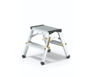 Drabest Échelle Ménagère Double en Aluminium 2x2 Marches 150 KG - Échelle à Marches en Aluminium, Multifonctions, Marches Pliante - 39 x 41 x 20 cm