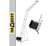 DRABEST Élévateur avec Chariot de Transport - Aluminium Élévateur - Échelle Support avec Treuil Électrique Monte de Charge - Echelle avec Une Corde de 12 m - Max 125 kg