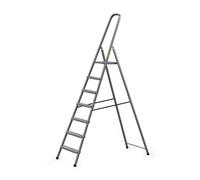 Drabest Home Échelle en Acier avec Finition Revêtement en Poudre et Plateforme - Escabeau 7 Marches avec Plateforme - Escabeau Léger - Échelle Pliable pour la Maison - 125 Kg - 52x219x8cm