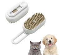 DRABEX Steamy Brush Pro, 3 in 1 Steamy Pet Brush, 360° Swivel Handle, Pet Spray Massage Comb for Cats and Dogs, One-Click Spray Anti-Flying Comb, Bath Brush (White)