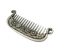 Draca Peigne À Barbe En Métal, Design Compact Et Portable, 7 X 2,9 Cm, Outil De Soin De La Barbe, Peigne À Cheveux En Métal, Détail Runique, Pour Les Séances Photo De Toilettage À Domicile En V