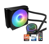 Dracaena AIO Refroidisseur de processeur, télécommande à changement de couleur, radiateur de 120 mm, ventilateurs ARGB PWM silencieux, moins de 27 DBA, compatible avec AMD AM5/AM4-Intel LGA