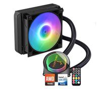 Dracaena AIO Refroidisseur de processeur, télécommande à changement de couleur, radiateur de 120 mm, ventilateurs ARGB PWM silencieux, moins de 27 DBA, compatible avec AMD AM5/AM4-Intel LGA