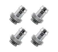 Dracaena.io Lot de 4 raccords cannelés G1/4" vers 3/8" pour tube souple, système de refroidissement à eau PC, argent