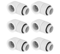 Dracaena.io Lot de 6 raccords pivotants G1/4 à 90°, M-F, refroidissement PC, blanc