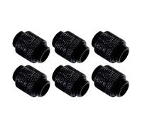dracaena.io Lot de 6 rallonges rotatives mâle vers mâle G1/4", connecteurs de compression en laiton plaqué nickel avec joints toriques pour boucle de refroidissement à eau PC, raccords de tube de