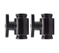 dracaena.io Vanne de refroidissement d'eau à filetage interne G1/4" - Corps en laiton avec poignée en aluminium - Raccords de pompage pour PC, vanne d'arrêt avec débit d'eau complet (noir, 2)