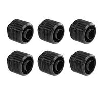 Dracaena Lot de 6 raccords à compression filetés G1/4" vers 3/8" ID, 5/8" OD pour tubes souples, connecteurs de tube souple pour système de refroidissement par eau d'ordinateur, noir