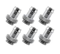 Dracaena Lot de 6 raccords cannelés filetés G1/4" vers 3/8" pour tuyau souple, connecteurs de tube souple pour système de refroidissement à eau PC, argent