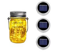 Dracarys 3 Pièces Mason Jar Couvercle 30 LED Lumineuse Solaire Étanche pour Décoration de L'éclairage Intérieur Extérieur Chambre Maison Jardin Noël